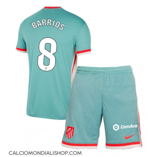 Maglie da calcio Atletico Madrid Pablo Barrios #8 Seconda Maglia Bambino 2024-25 Manica Corta (+ Pantaloni corti)